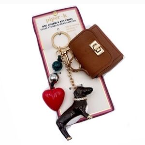 🐕🔹️PIPER K 🔹️beautiful  Dachshund Doggie Key Chain Bag Charm